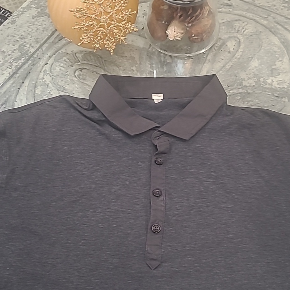 LULULEMON ATHLETICA MEN'S GRAY POLO SHIRT XL